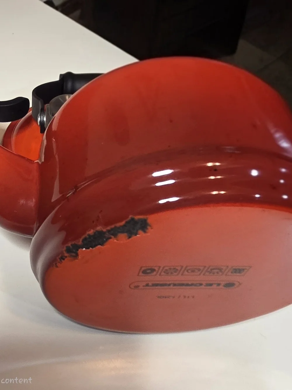 Le Creuset Red Enamel Teapot with Black Handle